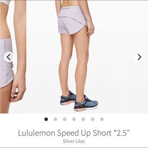 Lululemon speed up shorts silver lilac sz 6 reg